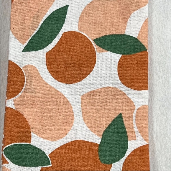Set of 2 PEACHES 100% Cotton Kitchen Towels Orange White 15 x2 5 in OEKO-TEX - Picture 6 of 12